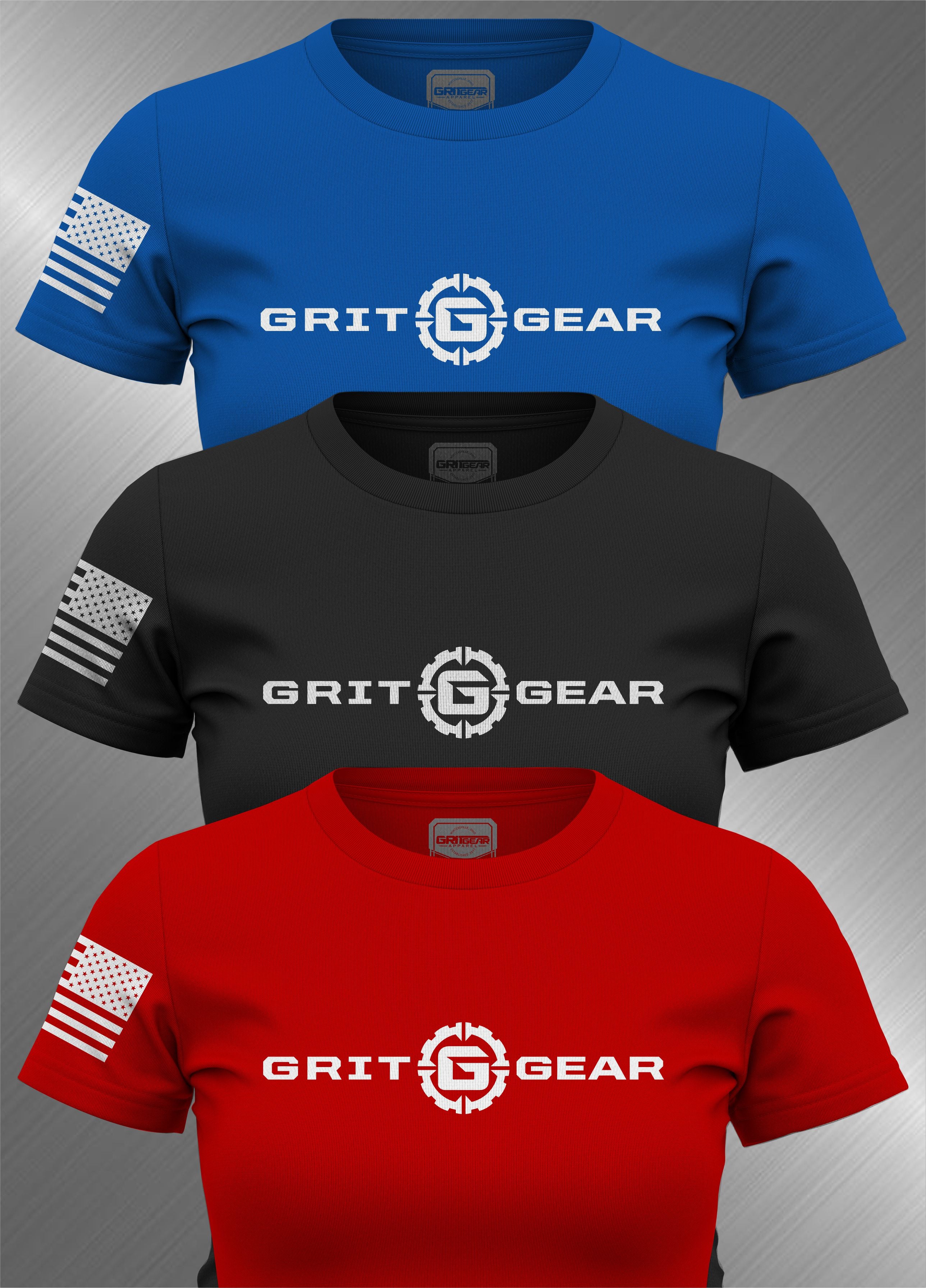Pack of Women's Relaxed Fit Straight Logo Tee's GRITGEAR™ Apparel