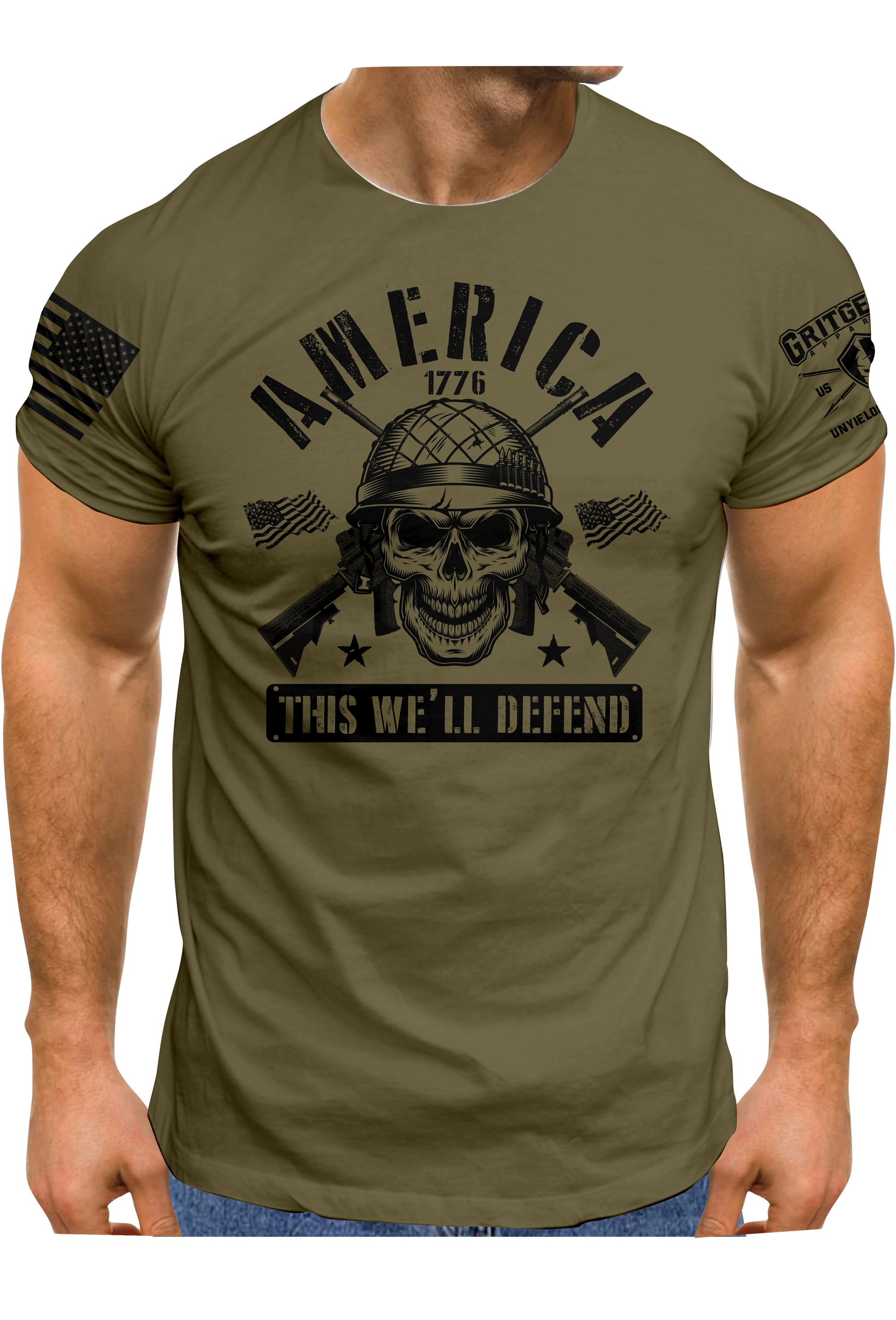 America Skull This We'll Defend | Grit Gear Apparel ®