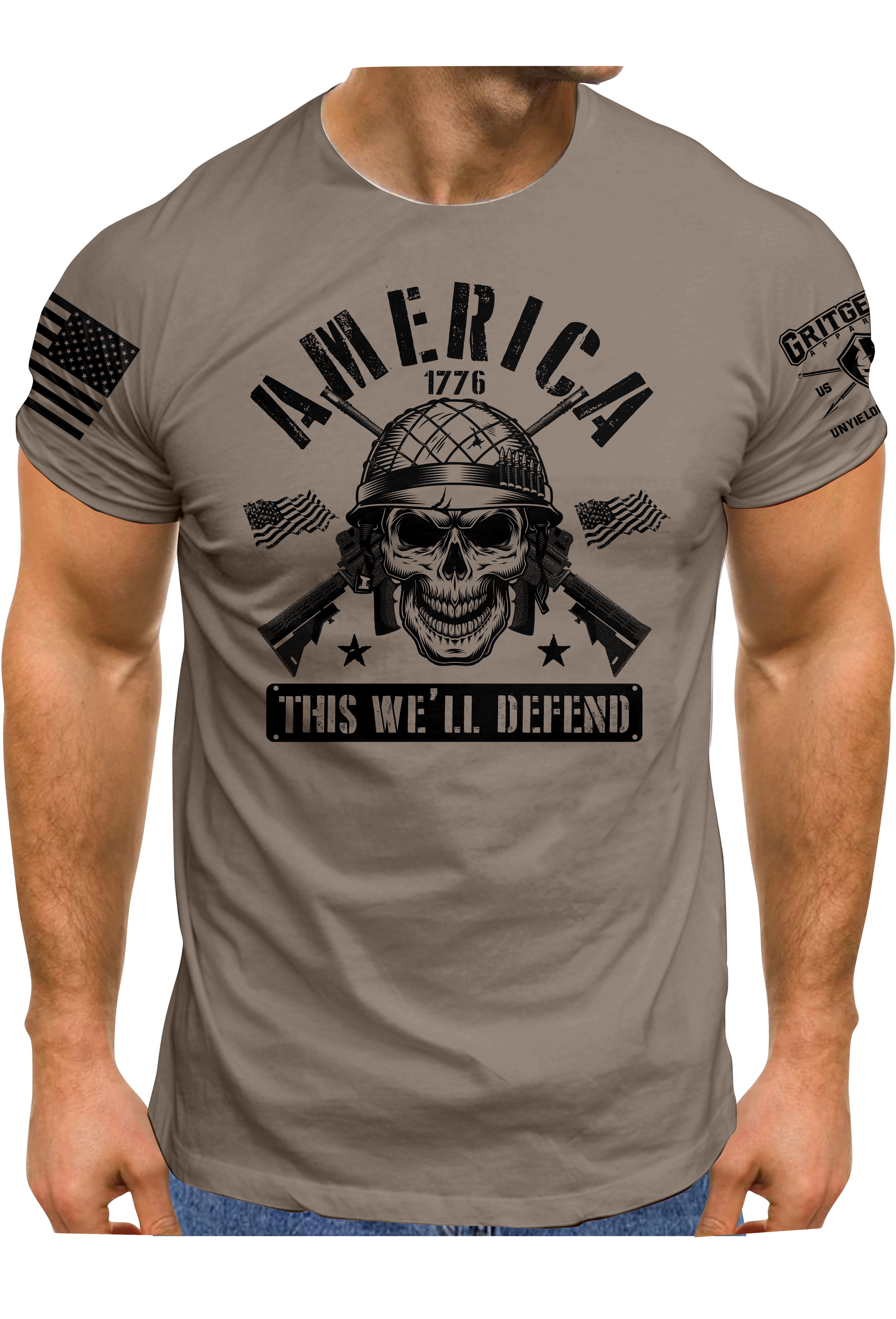 America Skull This We'll Defend | Grit Gear Apparel ®