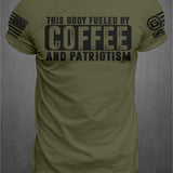 Fueled by Coffee and Patriotism T-Shirt | GRITGEAR™ Apparel
