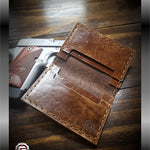 Leather Distressed Flag Bi-Fold Wallet - GRITGEAR™ Apparel