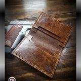 Leather Distressed Flag Bi-Fold Wallet - GRITGEAR™ Apparel