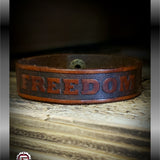 Leather FREEDOM Bracelet Cuff | GRITGEAR™ Apparel