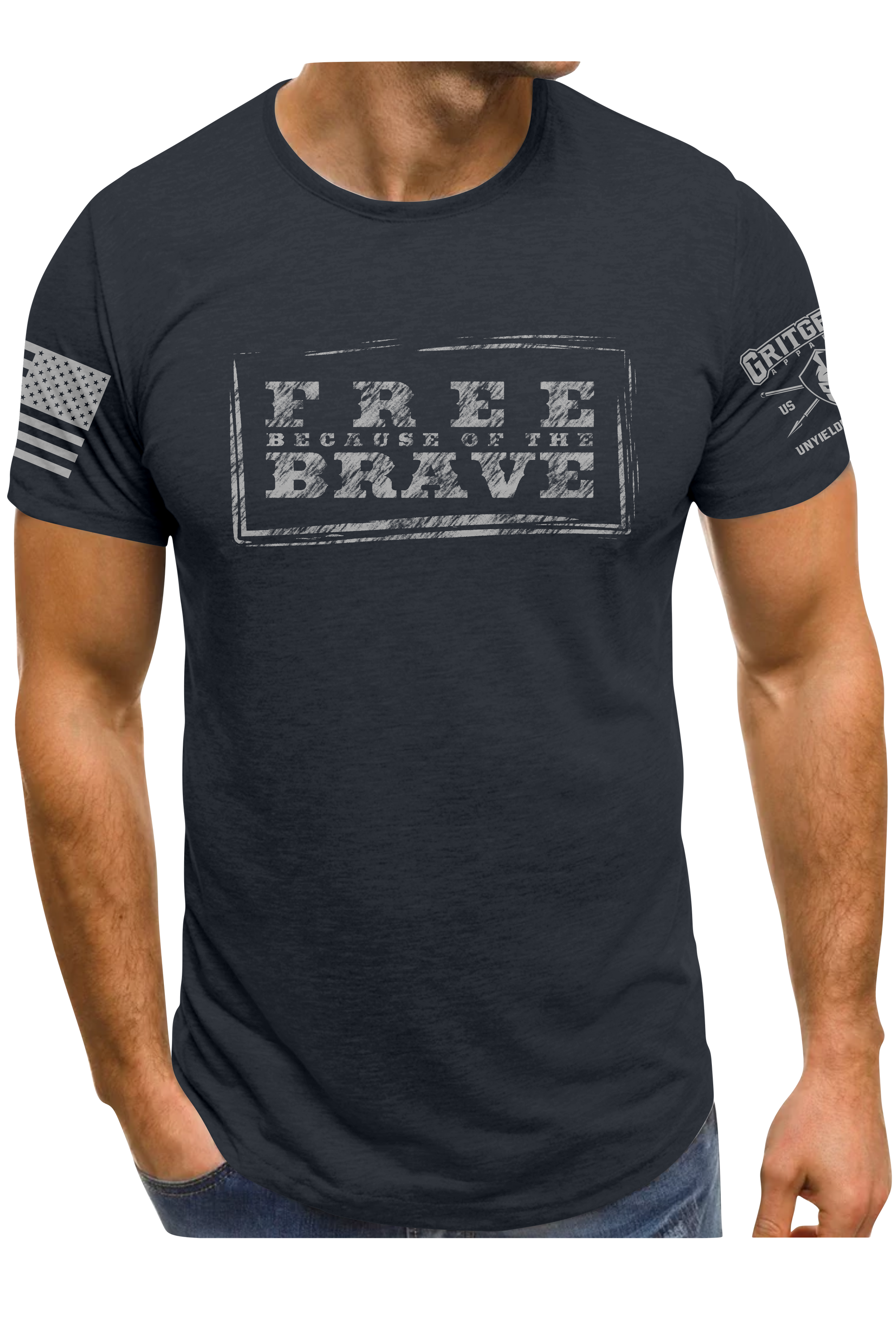 Free Because of the Brave T-shirt | Grit Gear Apparel ®