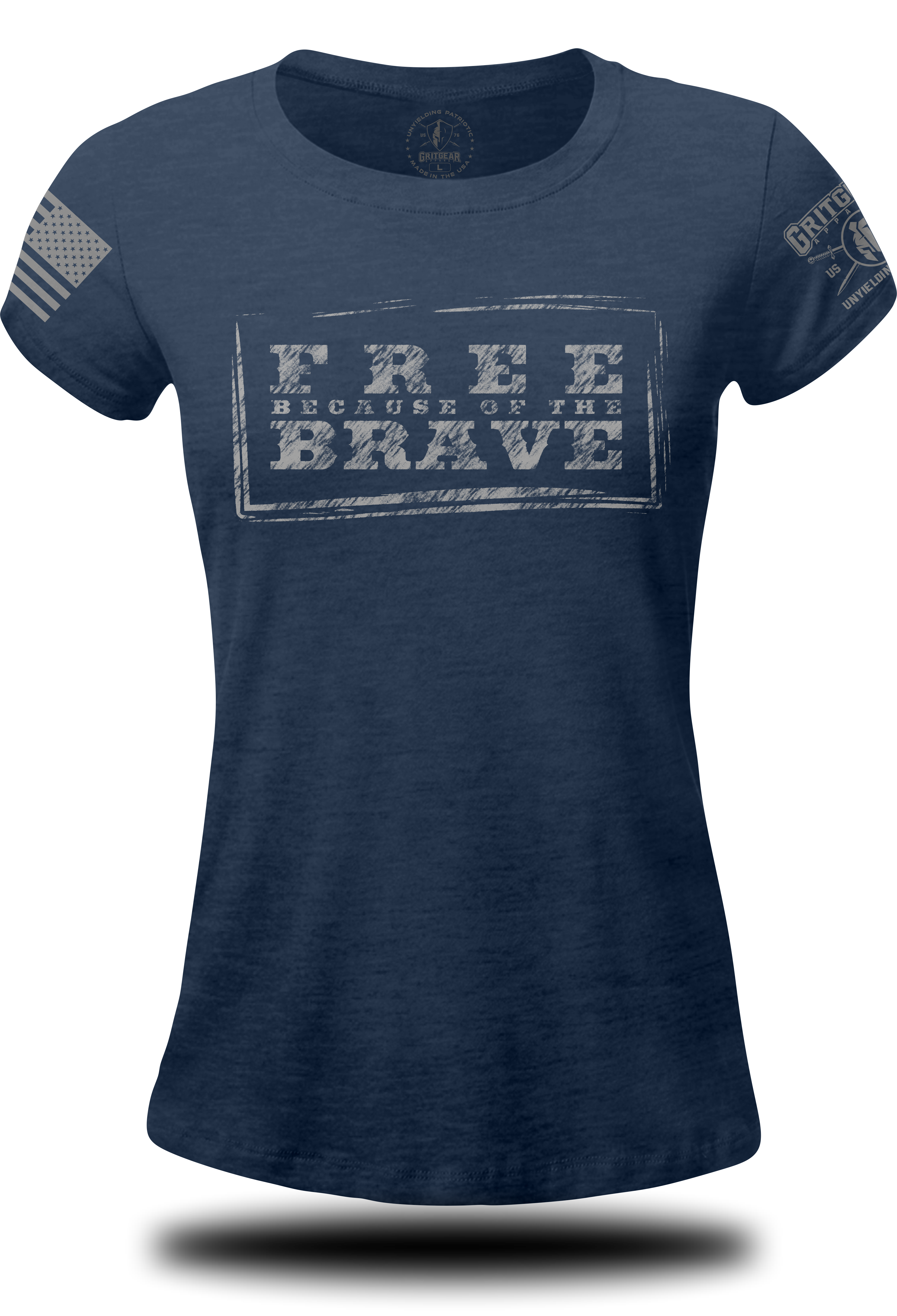 Free Because of the Brave - Ladies Tee | Grit Gear Apparel
