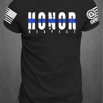 Honor Respect Blue Line T-Shirt | GRITGEAR ™ Apparel