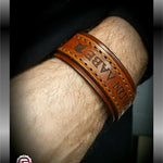 Leather Molon Labe Cuff Bracelet | GRITGEAR Apparel