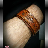 Leather Molon Labe Cuff Bracelet | GRITGEAR Apparel