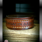 Leather Molon Labe Cuff Bracelet | GRITGEAR Apparel