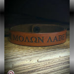 Leather Molon Labe Bracelet Cuff | GRITGEAR Apparel