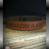 Leather Molon Labe Bracelet Cuff | GRITGEAR Apparel