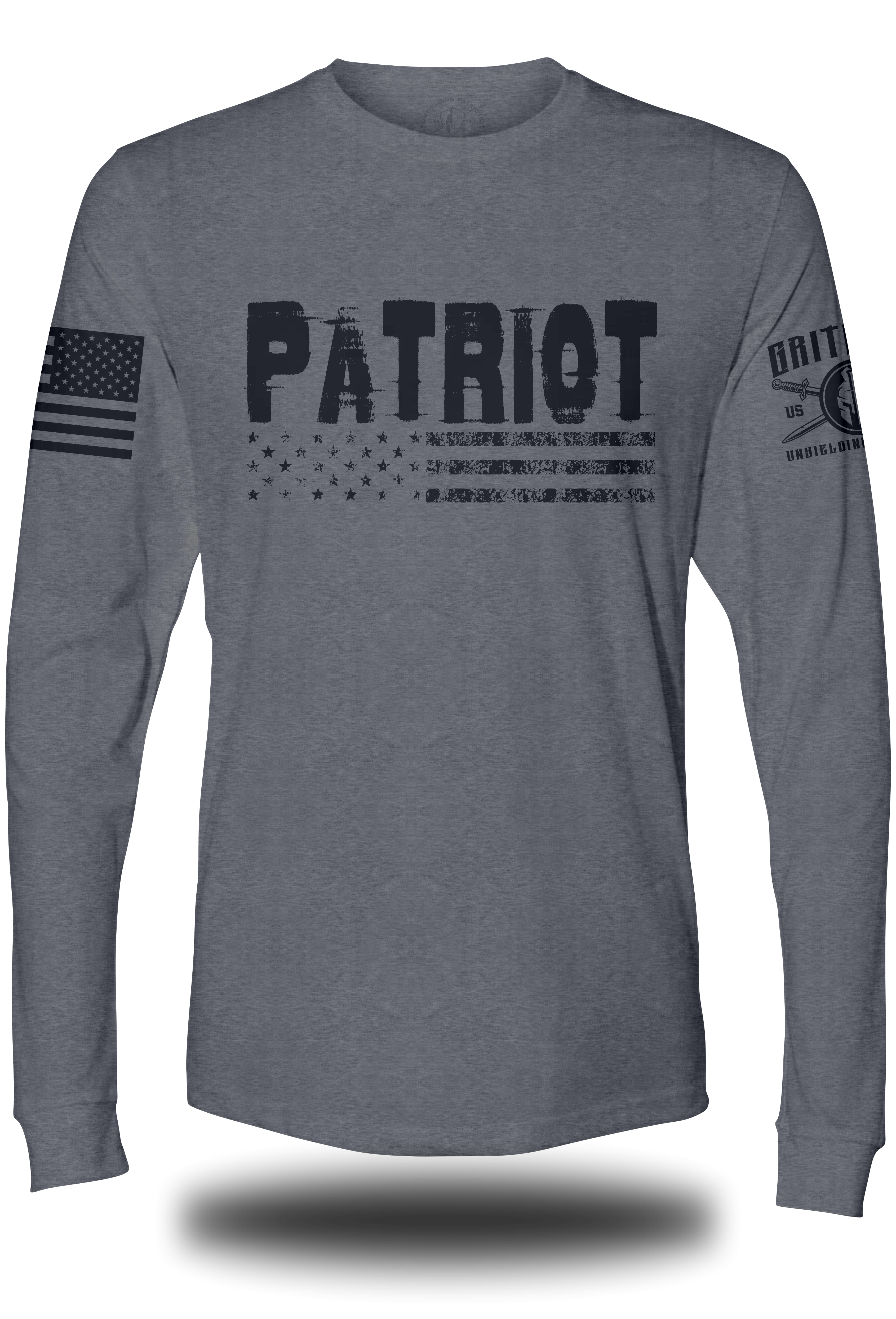 Patriot Distress Flag Long Sleeve Tee | Grit Gear Apparel