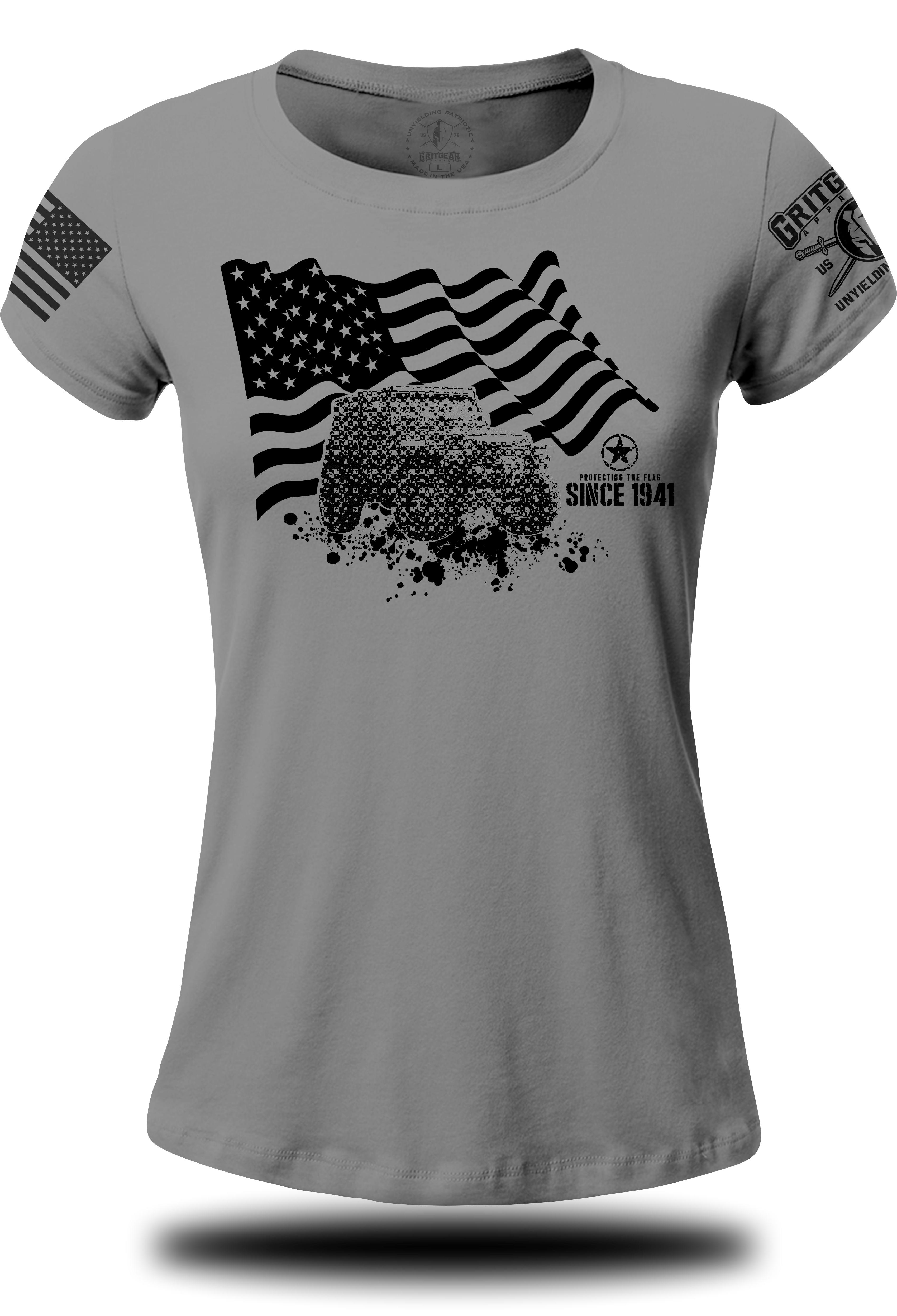 Protecting The Flag Ladies T-Shirt | Grit Gear Apparel