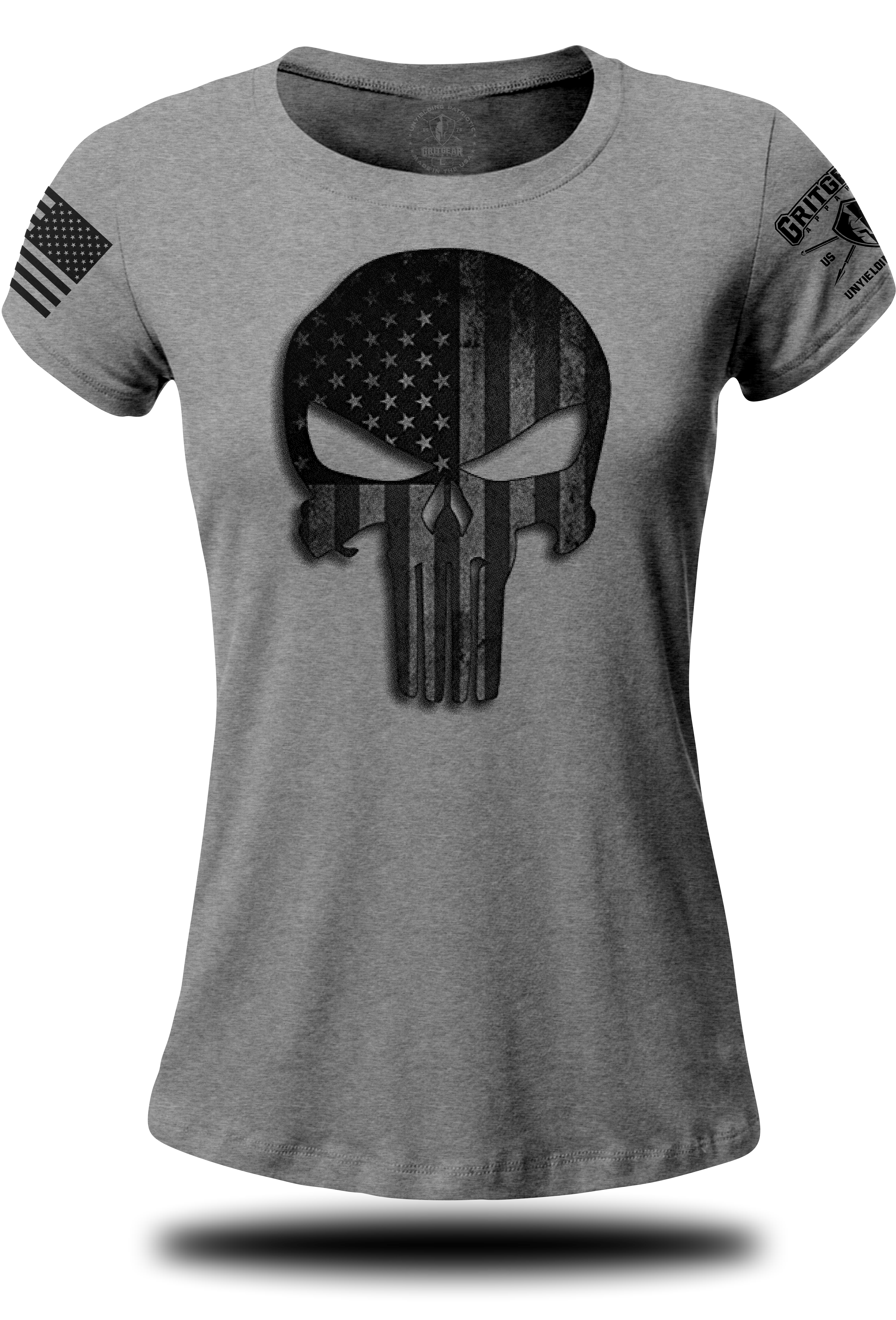 Punisher Stars and Stripes Women's Tee | Grit Gear Apparel