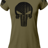 Punisher Stars and Stripes Women's Tee | Grit Gear Apparel