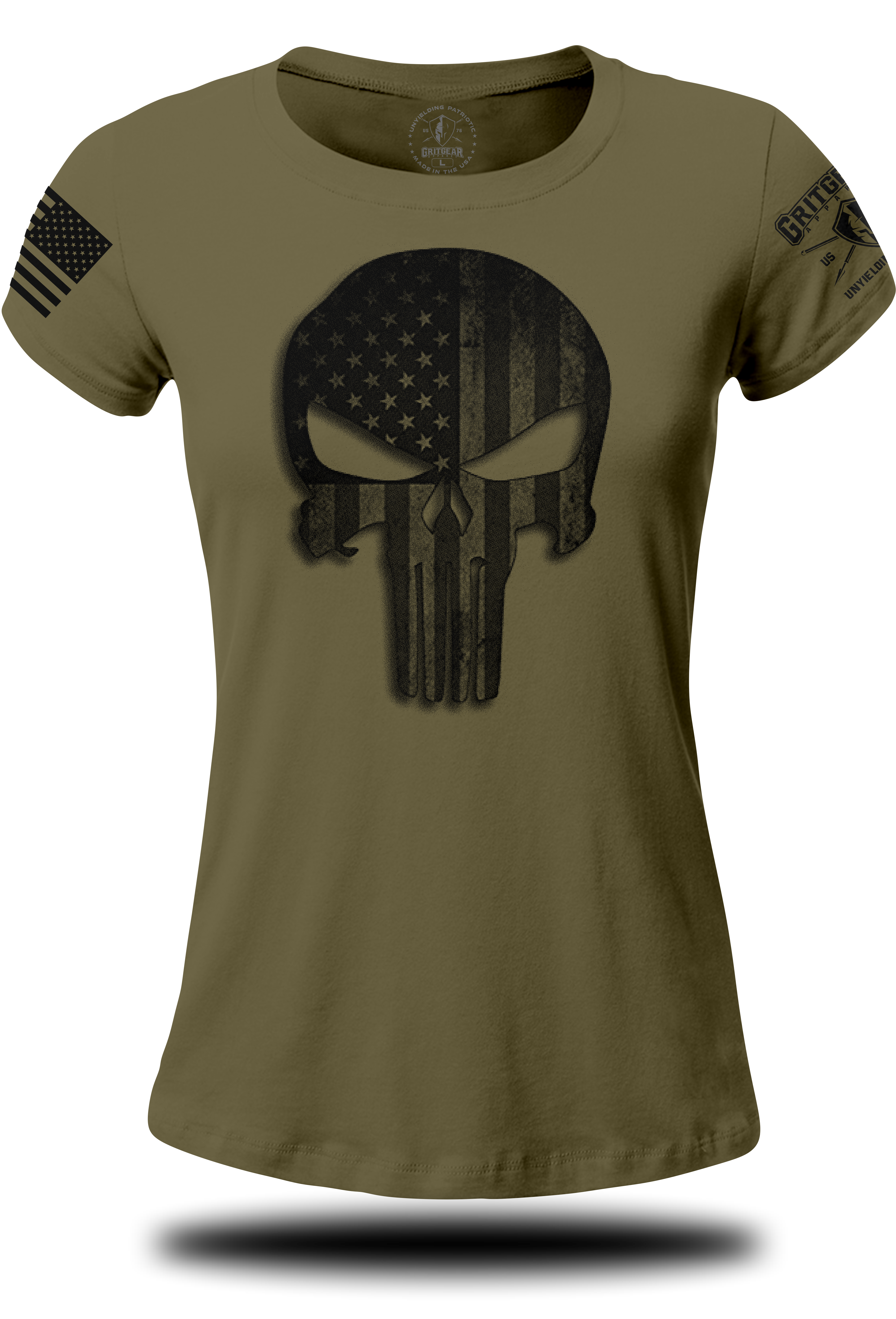 Punisher Stars and Stripes Women's Tee | Grit Gear Apparel