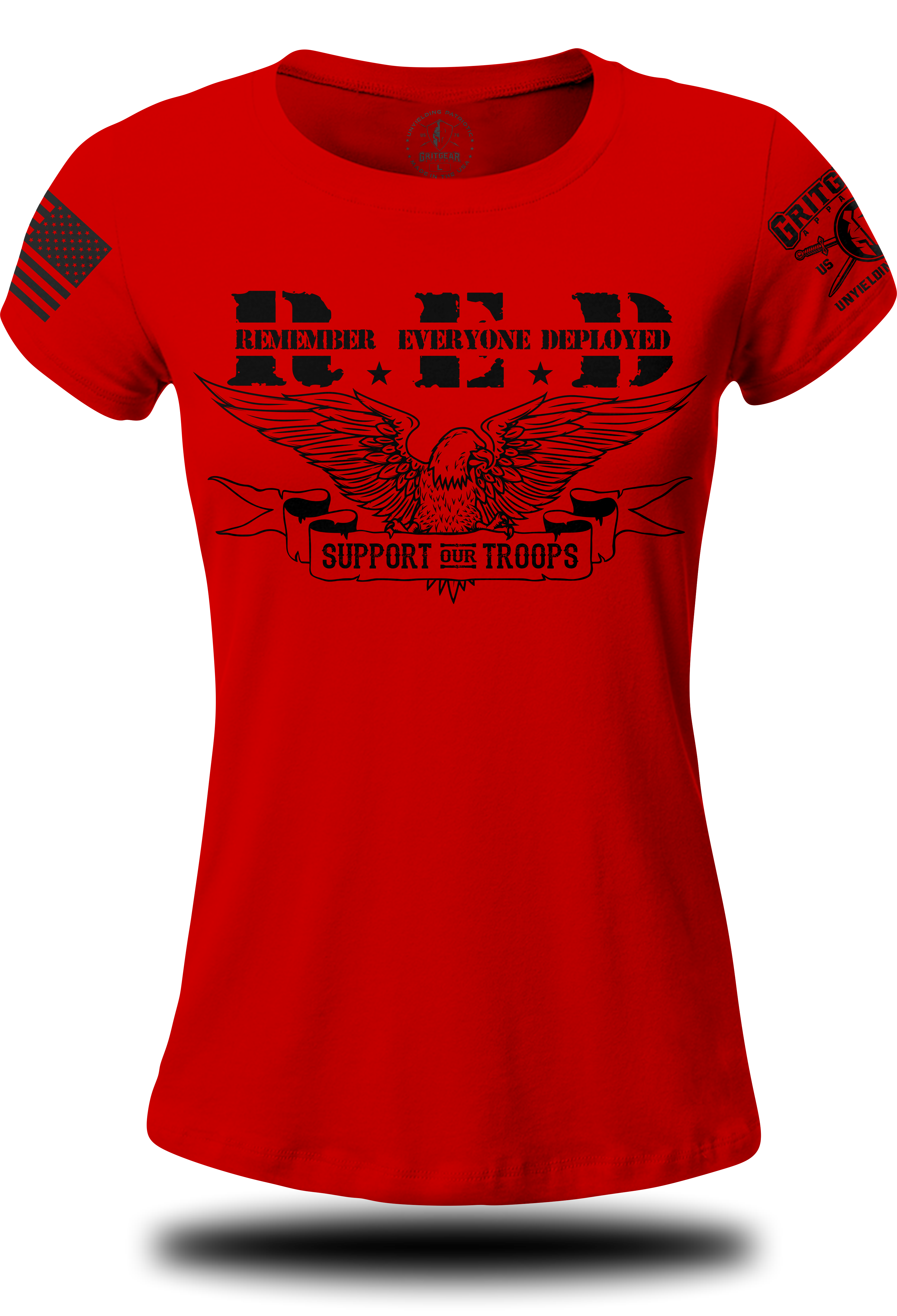 RED Support Troops Ladies Tee | Grit Gear Apparel ®