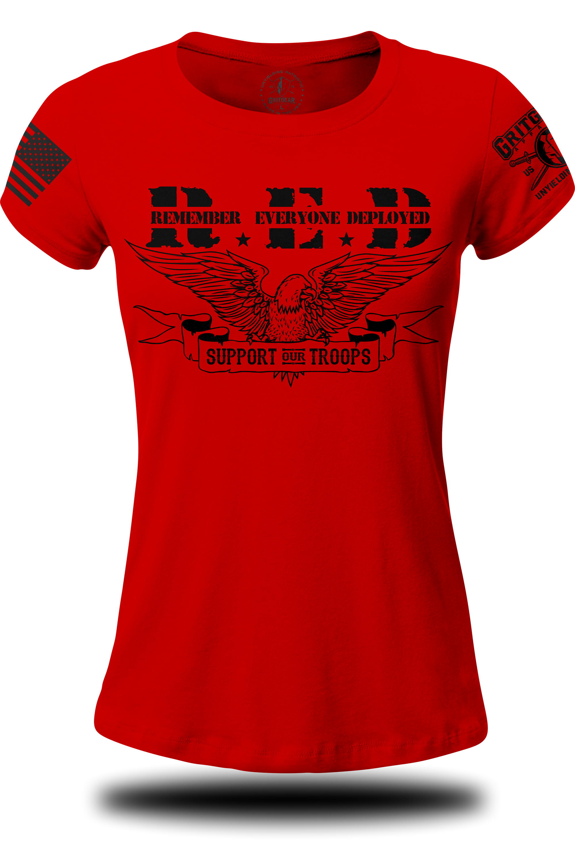 RED Support Troops Ladies Tee | Grit Gear Apparel ®