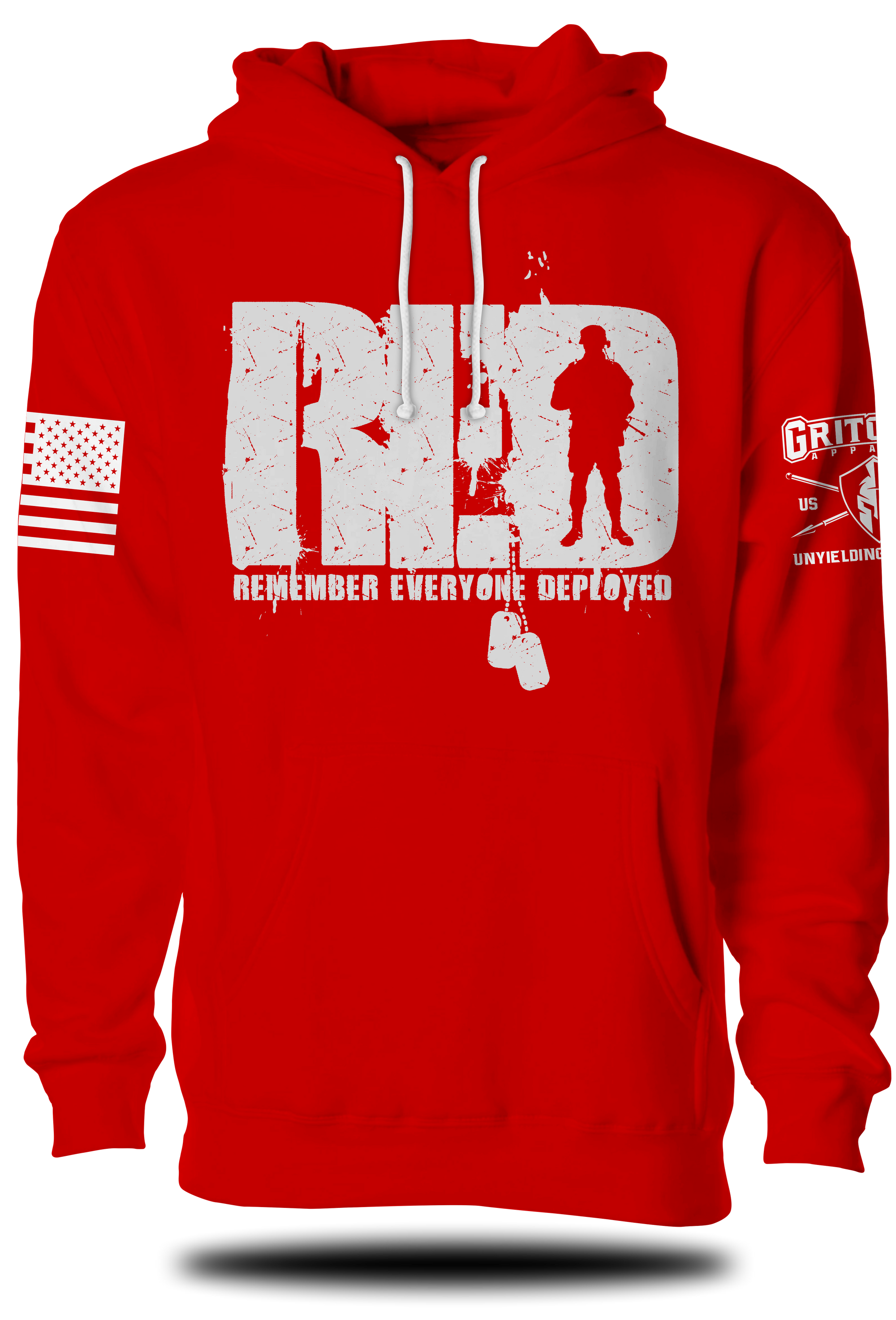Standing Soldier RED Hoodie | Grit Gear Apparel ®