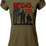 RED Two Soldiers Chopper Ladies T-shirt | Grit Gear Apparel ®