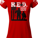 RED Two Soldiers Chopper Ladies T-shirt | Grit Gear Apparel ®