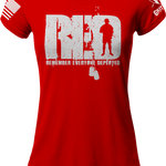 RED Standing Soldier Ladies Tee | Grit Gear Apparel