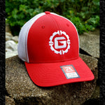Red & White Grit Gear Logo Embroidered Hat | Grit Gear Apparel®