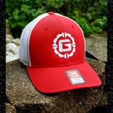 Red & White Grit Gear Logo Embroidered Hat | Grit Gear Apparel®