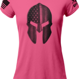Spartan Helmet Stars and Stripes Ladies T-shirt | Grit Gear Apparel ®