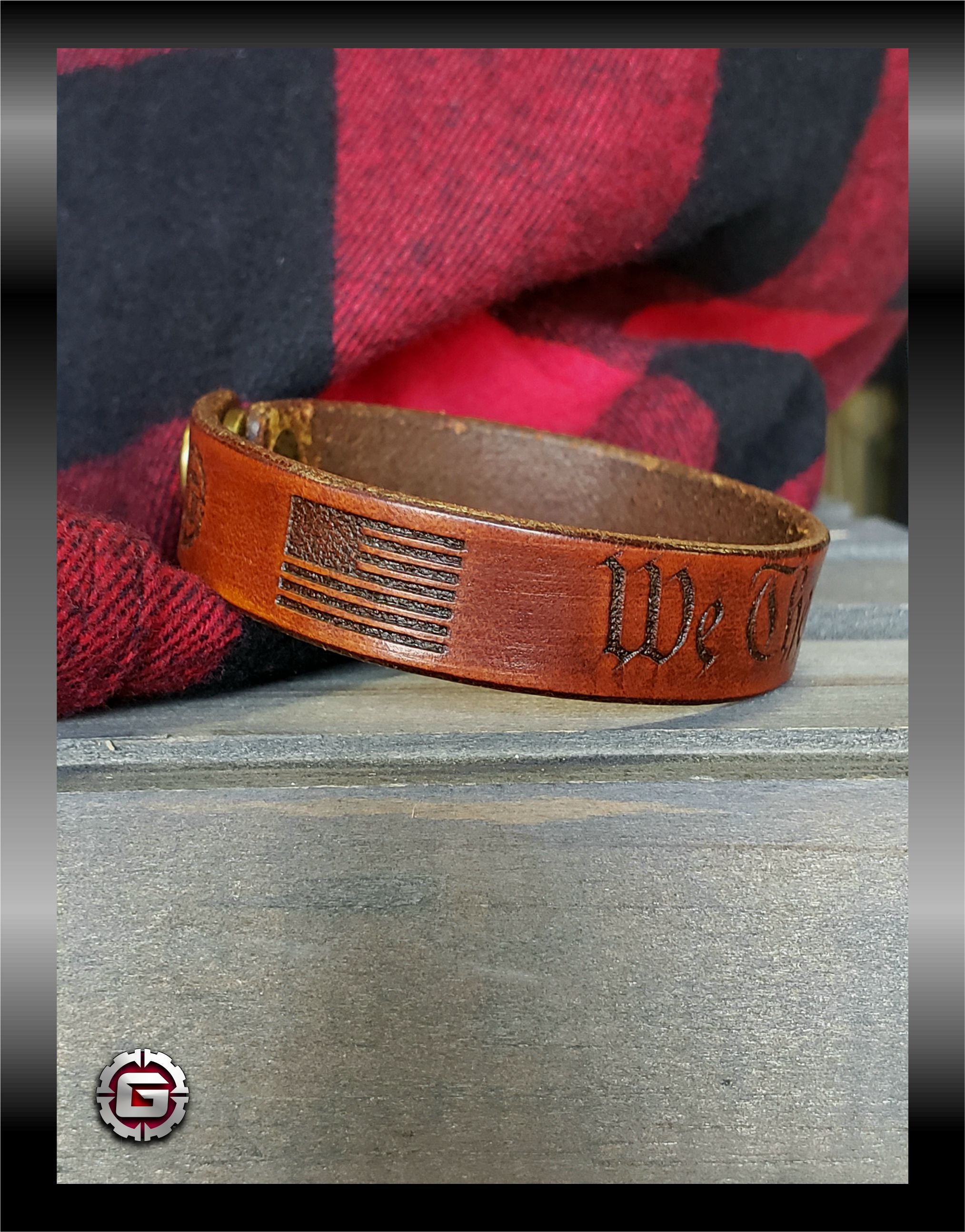 Leather We The People Bracelet Cuff | GRITGEAR Apparel