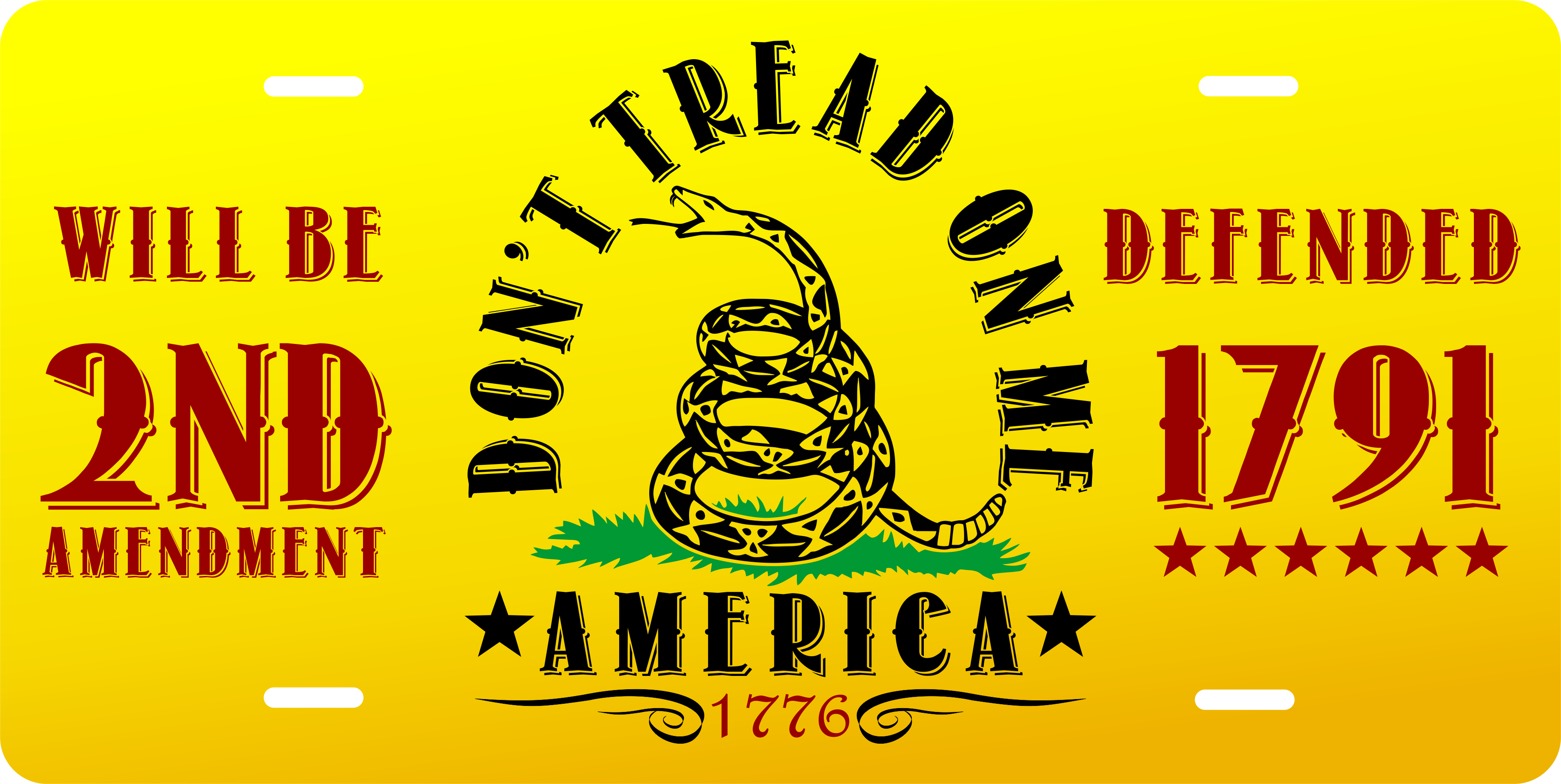 Don't Tread On Me License Plate | Grit Style Gear