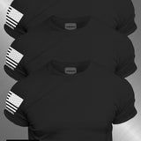 3 Pack Black T-shirt Right Sleeve