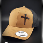 3 Nail Cross Leather Patch Hat | GRITGEAR™ Apparel