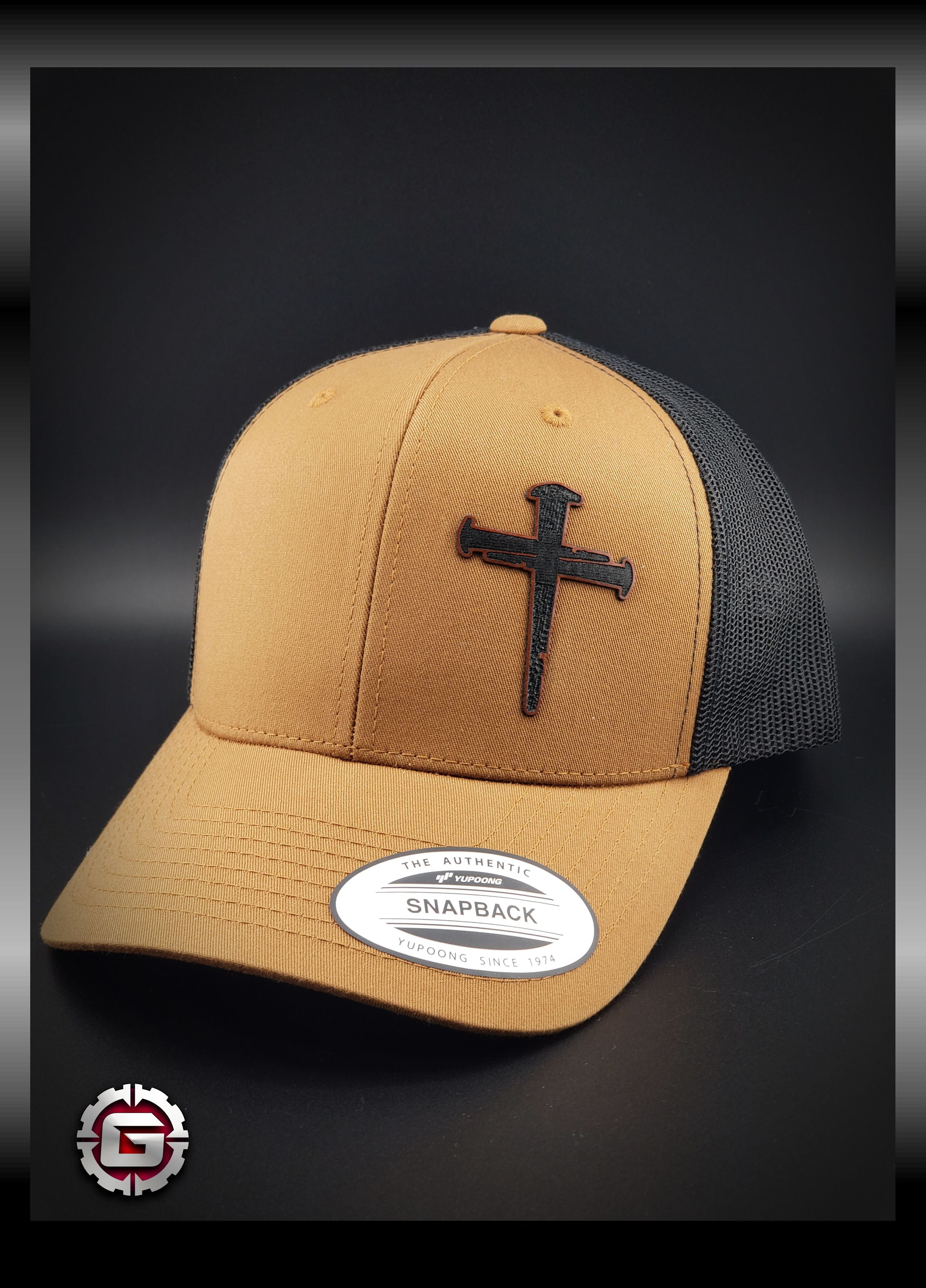 3 Nail Cross Leather Patch Hat | GRITGEAR™ Apparel