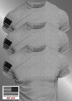 3 Pack Heather Gray T-shirt Right Sleeve