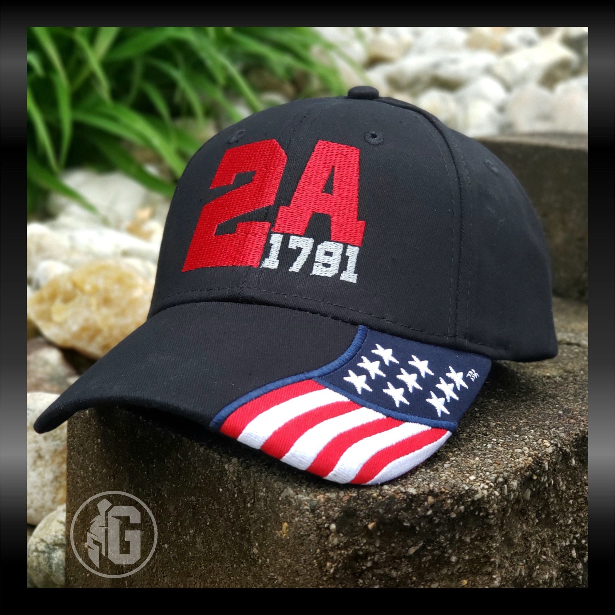 2A 1791 W/ American Flag on Bill Embroidered Hat