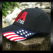 2A 1791 W/ American Flag on Bill Embroidered Hat