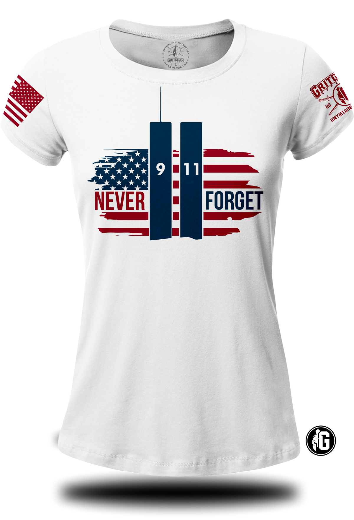 911 Never Forget Ladies Tee | Grit Gear Apparel - GRITGEAR Apparel