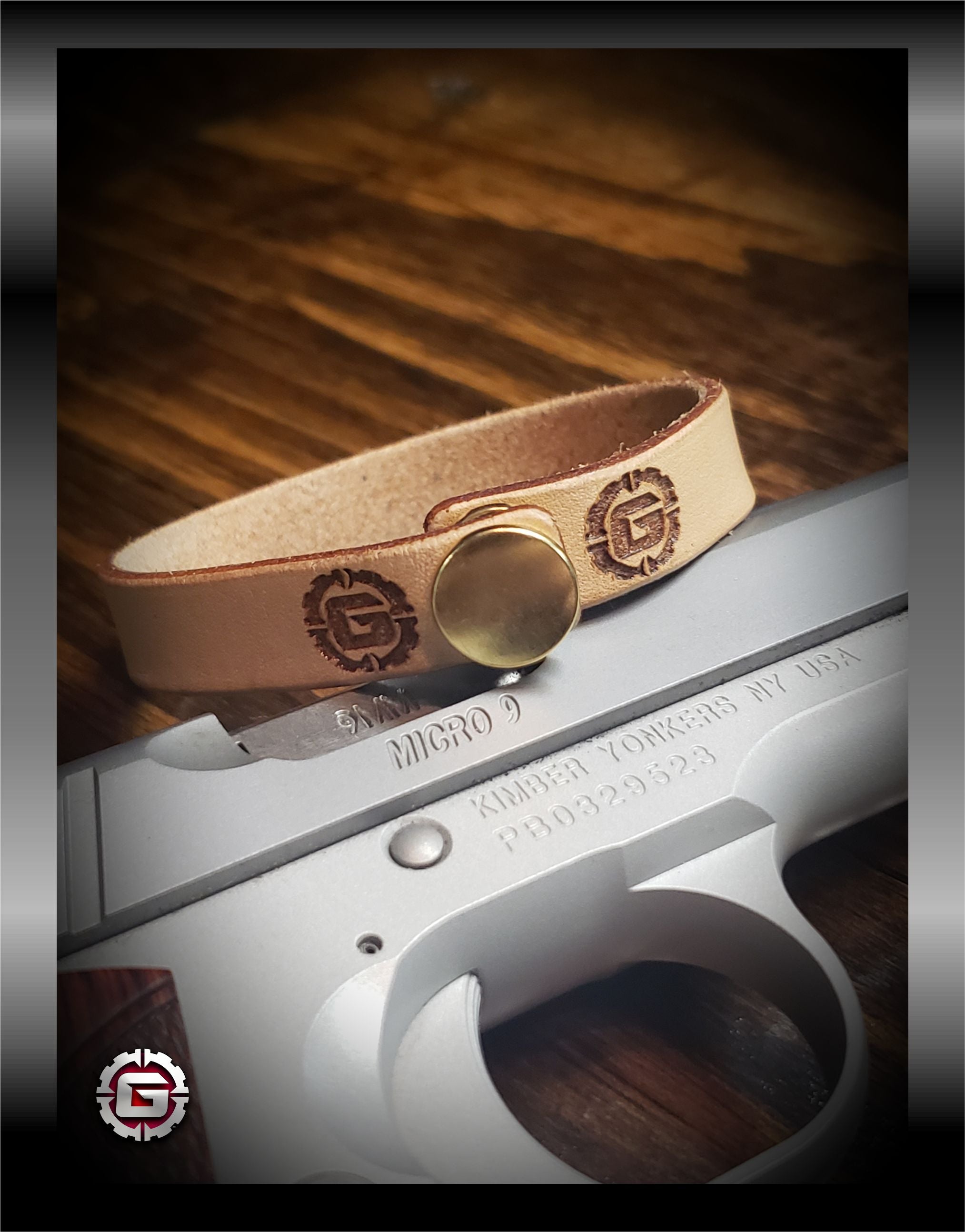 America Leather Bracelet Cuff Natural | GRITGEAR Apparel
