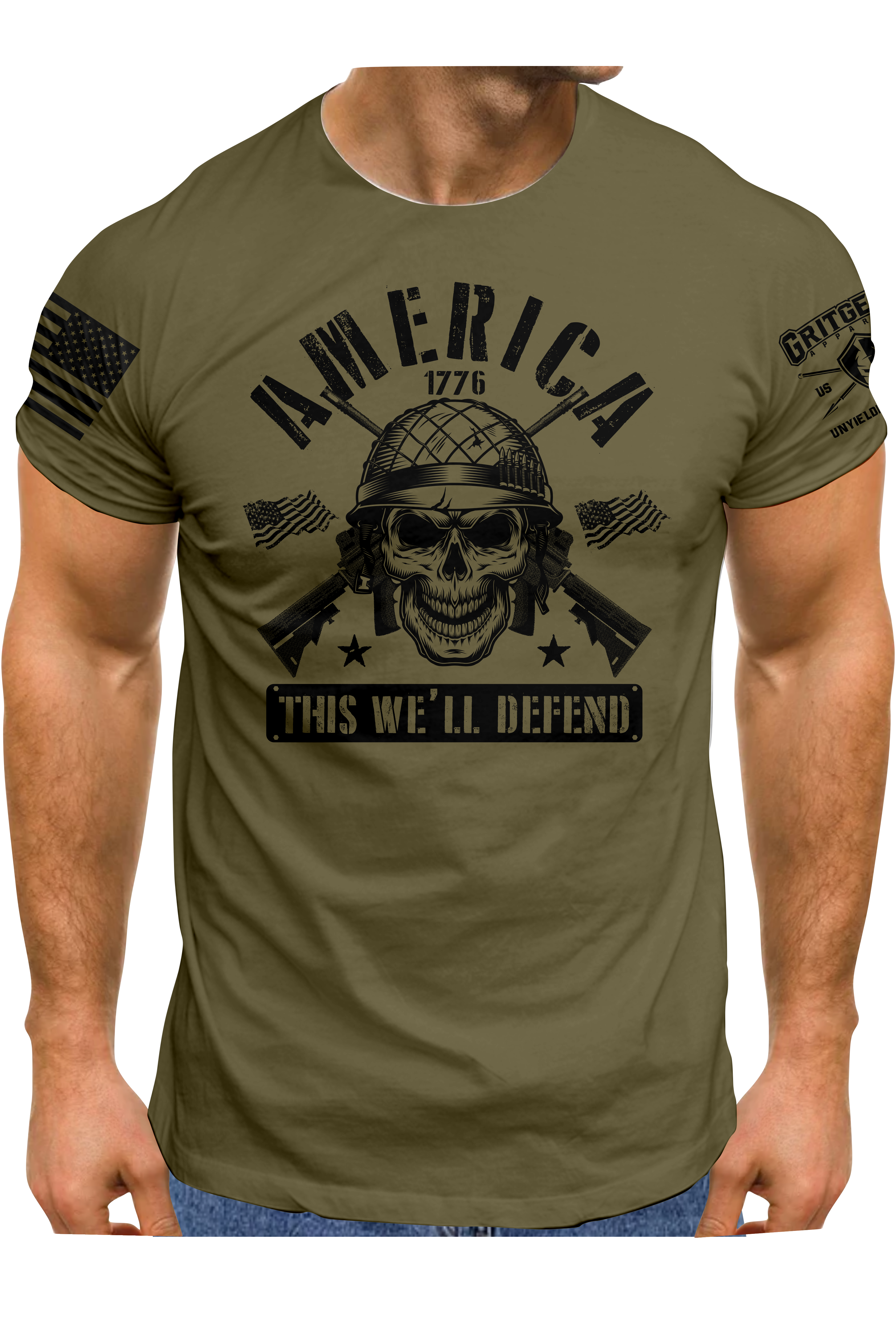 America Skull This We'll Defend | Grit Gear Apparel ®