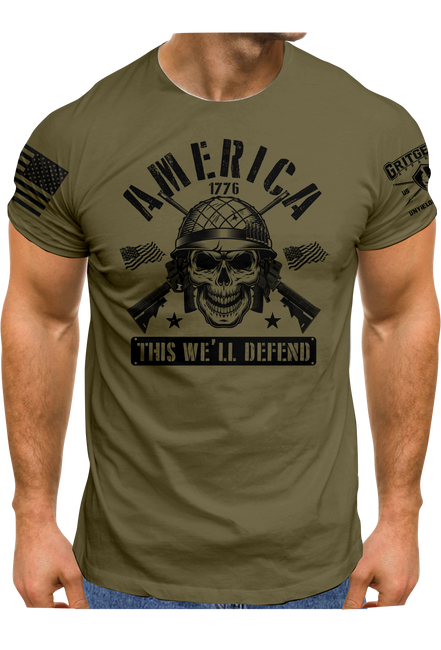 America Skull This We'll Defend | Grit Gear Apparel ®