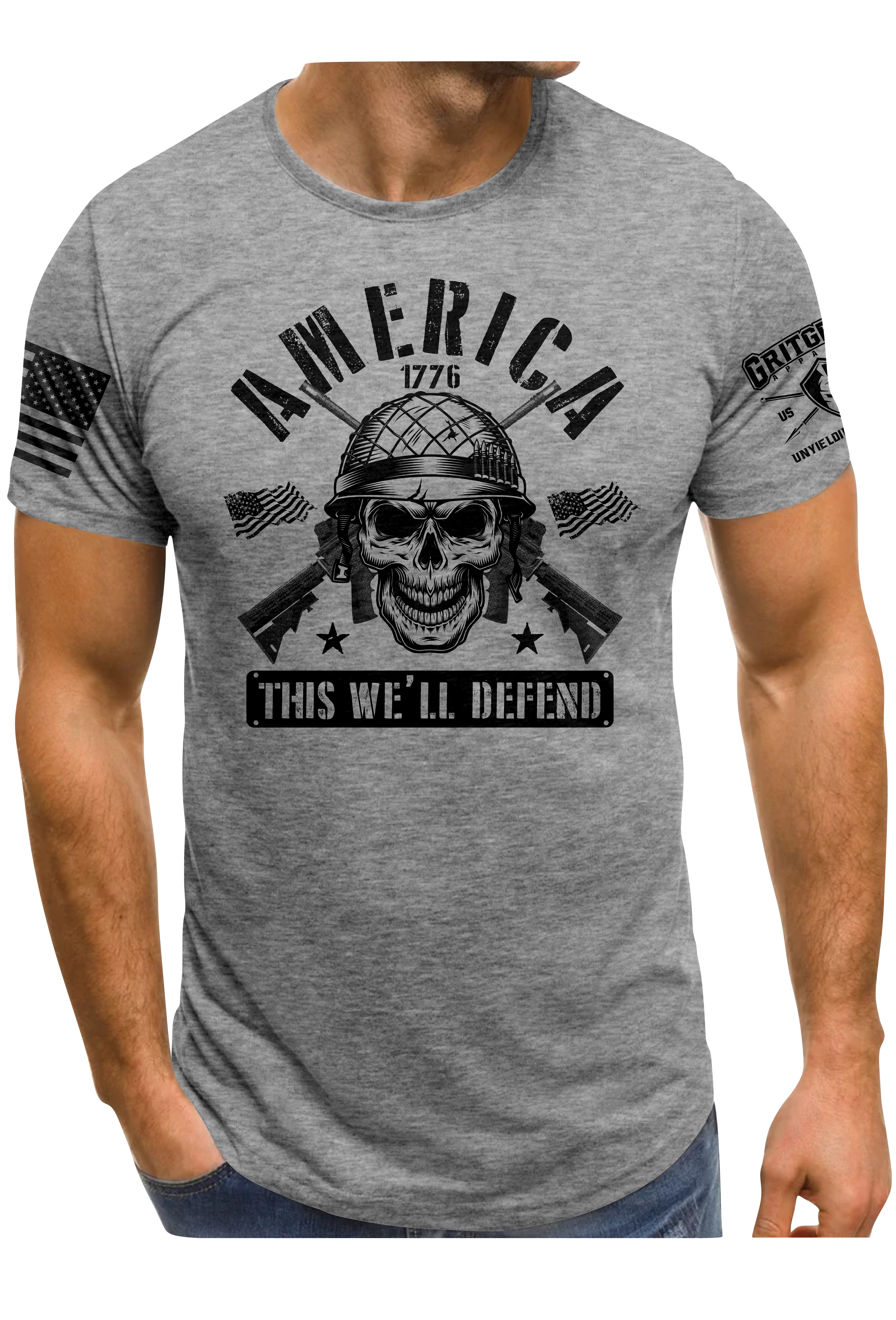 America Skull This We'll Defend | Grit Gear Apparel ®