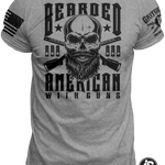 Bearded American Skull W/ Guns - Tee | Grit Gear Apparel 
