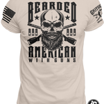 Bearded American Skull W/ Guns - Tee | Grit Gear Apparel 