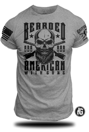 Bearded American Skull W/ Guns - Tee | Grit Gear Apparel 