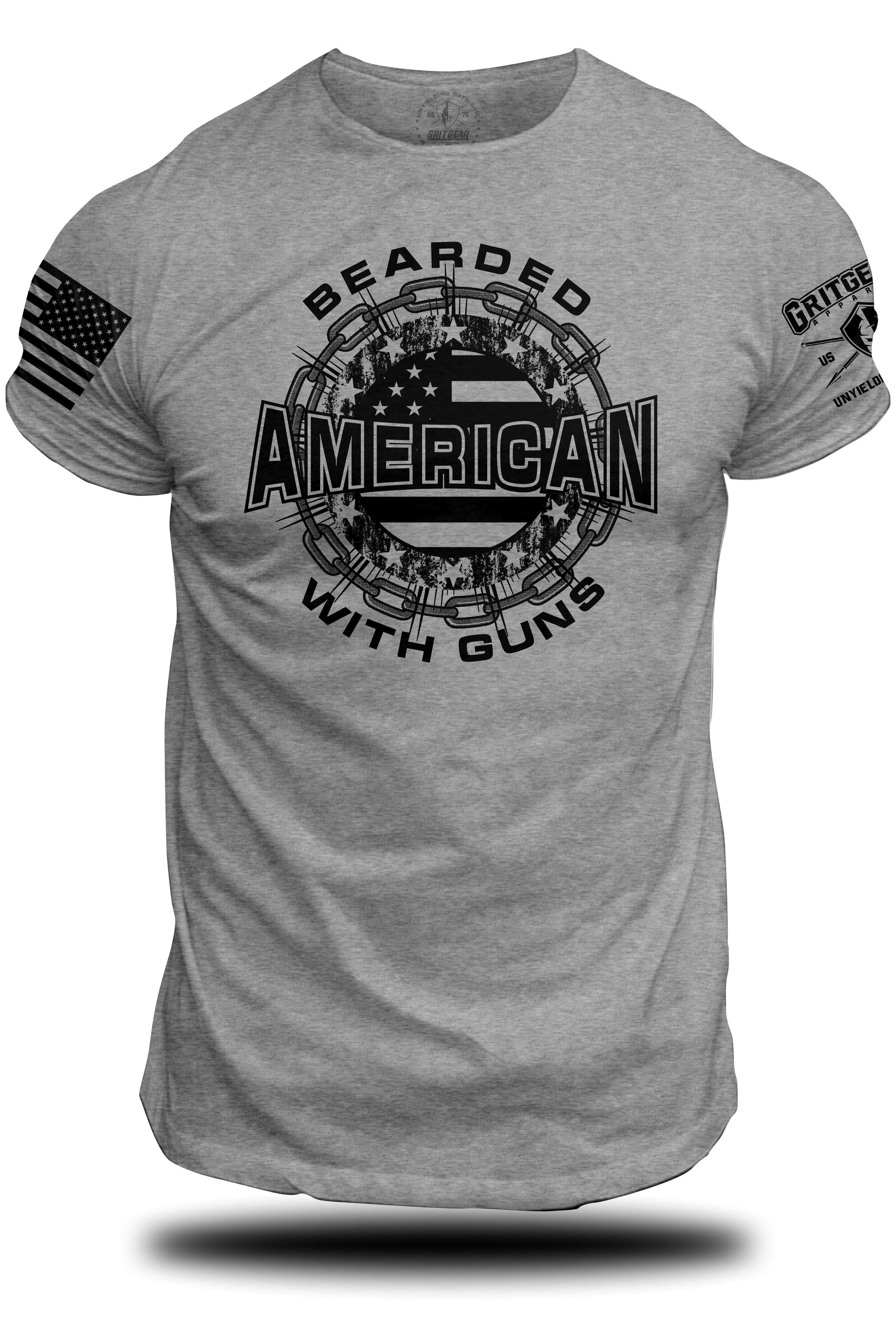 Bearded American W/ Guns - Tee | Grit Gear Apparel 