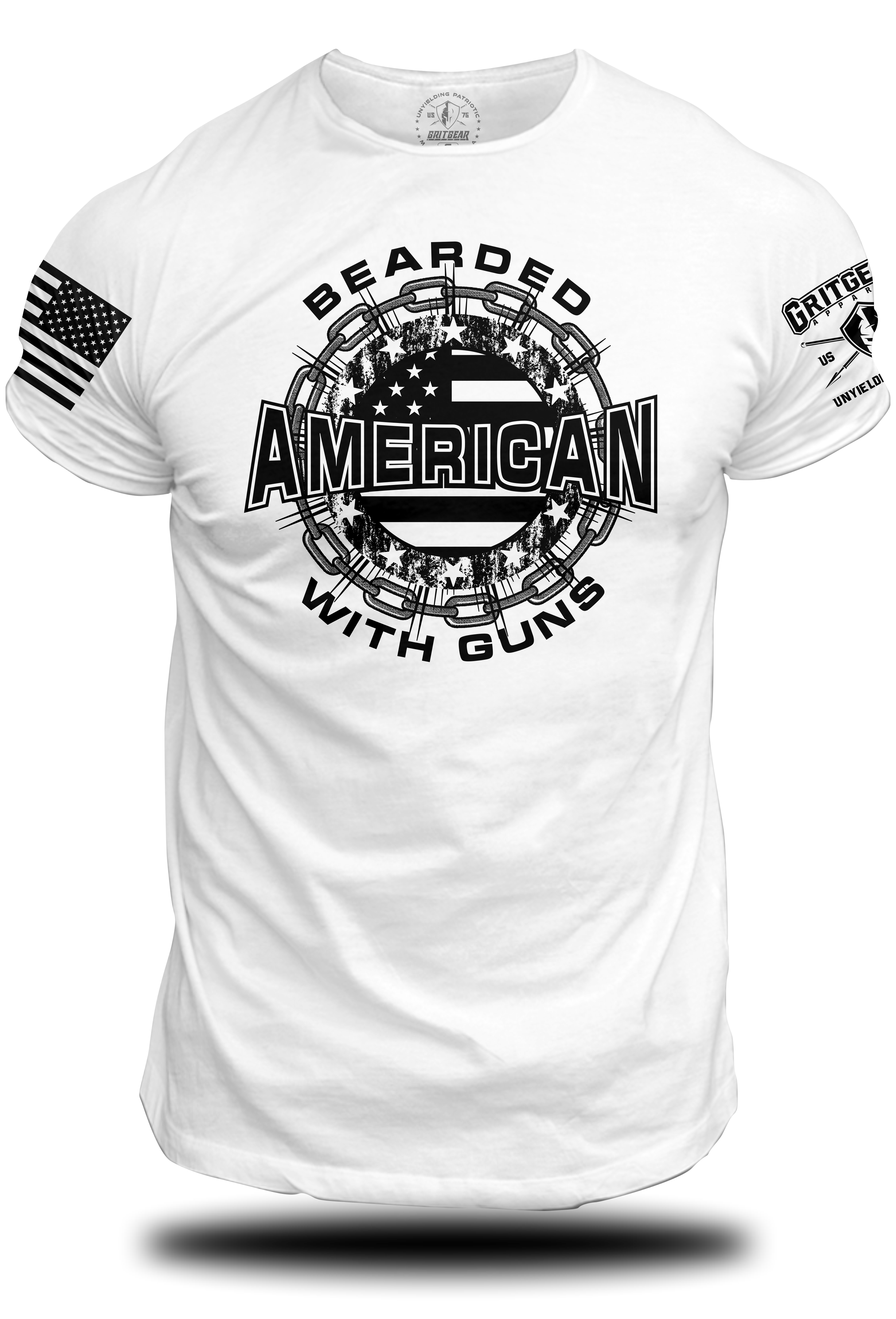 Bearded American W/ Guns - Tee | Grit Gear Apparel 