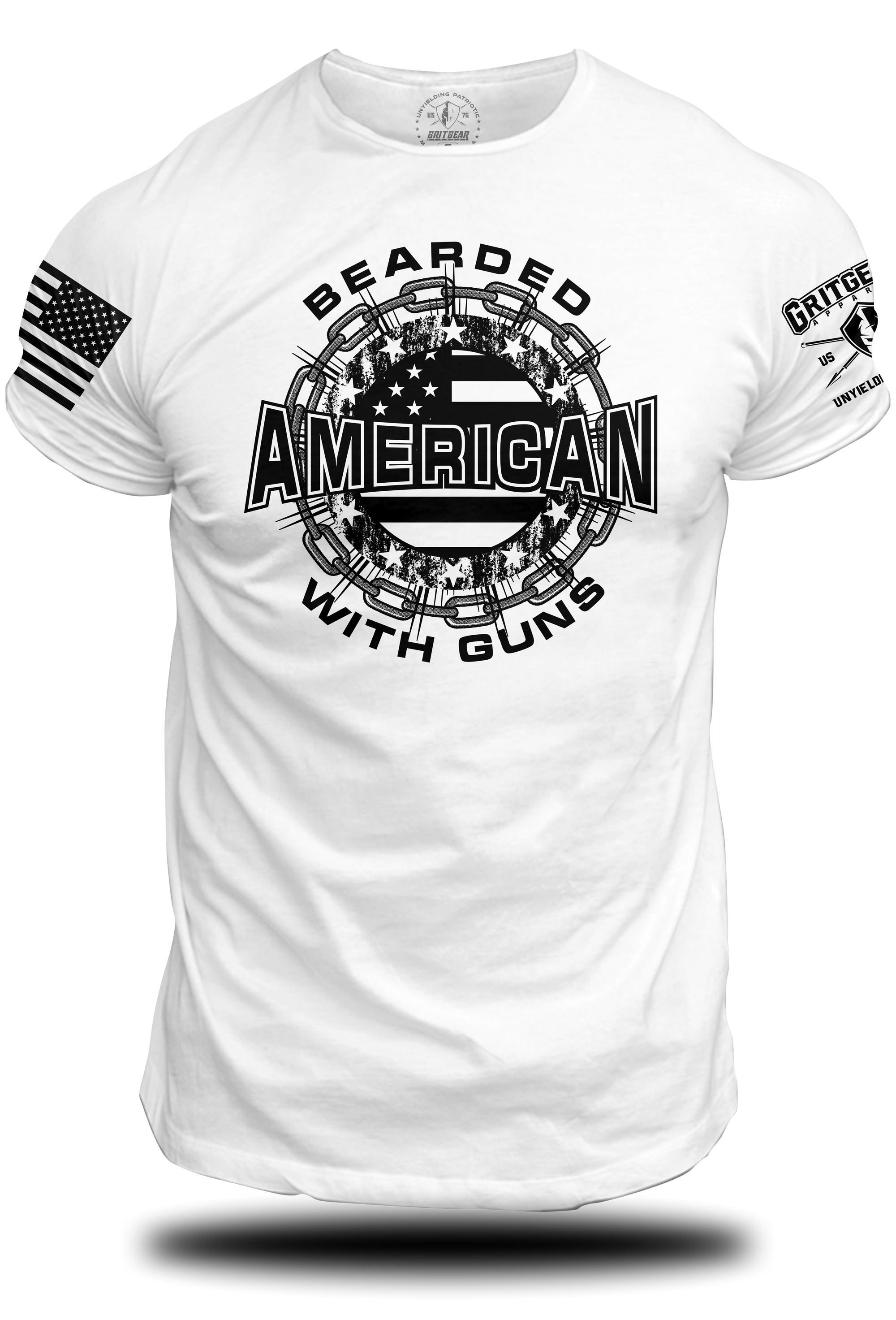 Bearded American W/ Guns - Tee | Grit Gear Apparel 