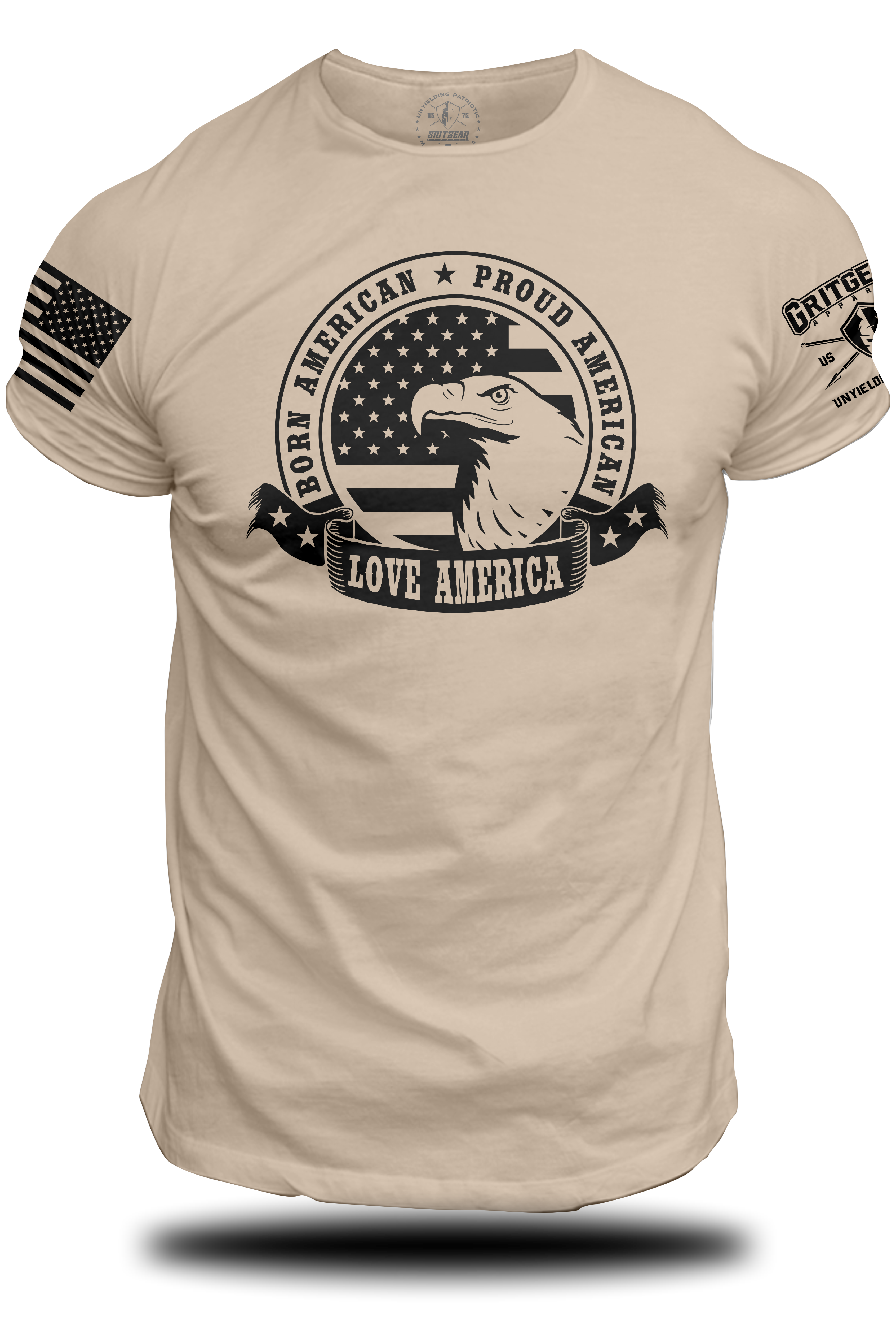Born American Proud American T-shirt | Grit Gear Apparel