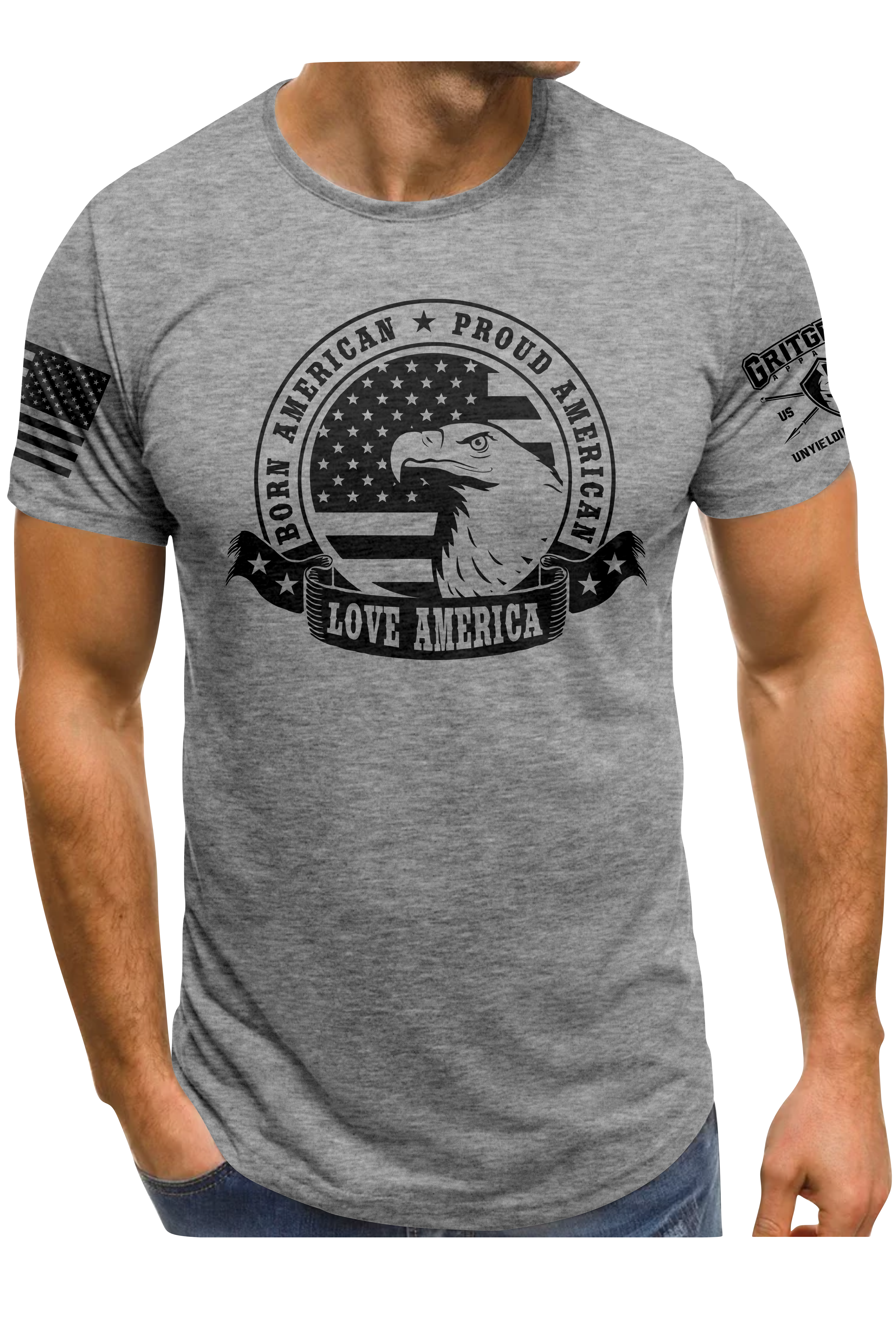 Born American Proud American T-shirt | Grit Gear Apparel
